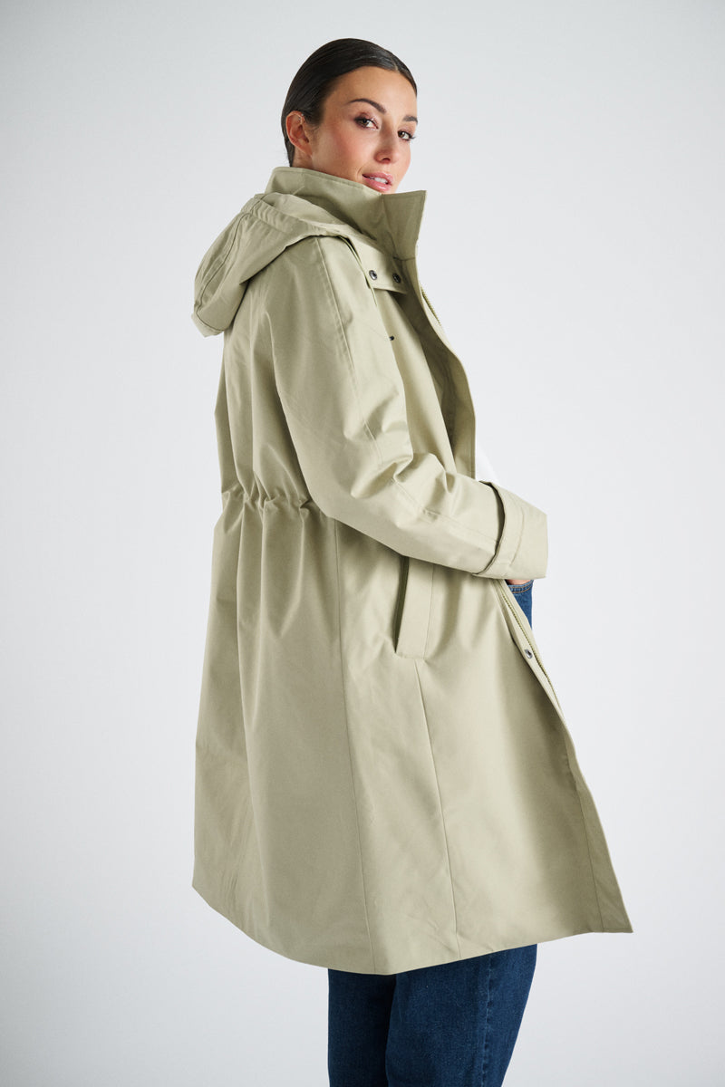 Khaki hooded parka