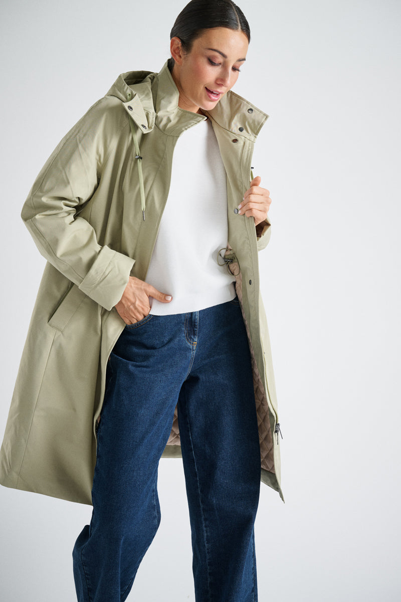Khaki hooded parka