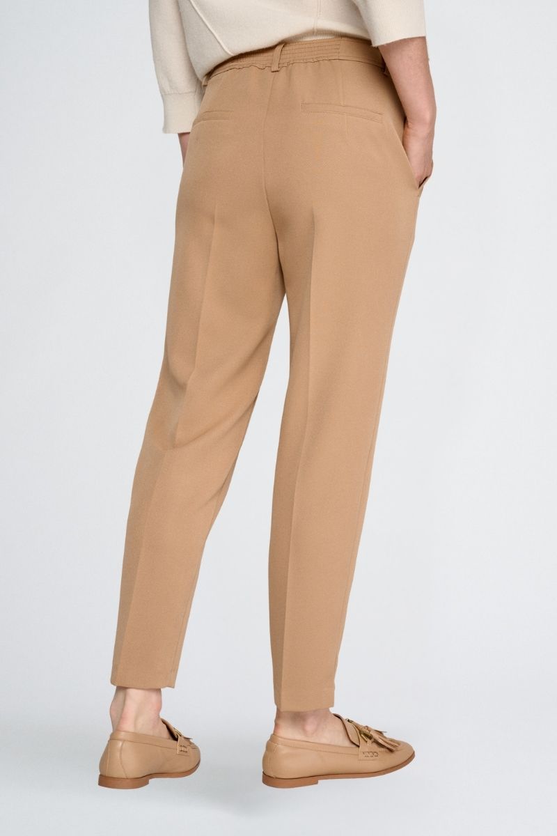 Pantalon camel 7/8 avec élastique à l’arrière de la taille