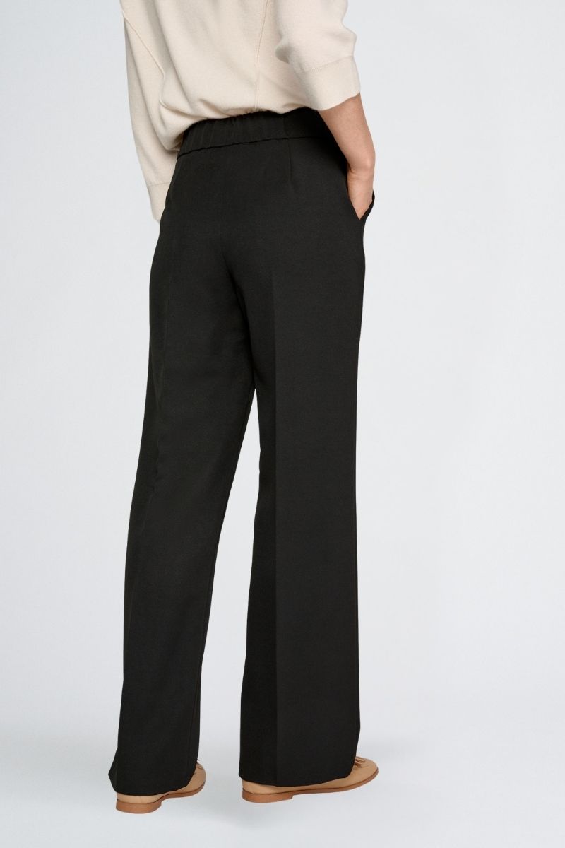 Pantalon large noir et taille élastique