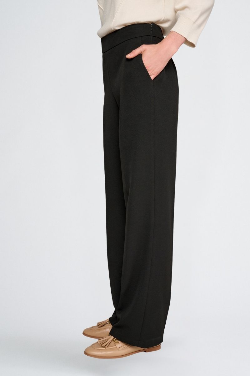 Pantalon large noir et taille élastique