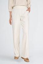 Pantalon large crème avec élastique à l’arrière de la taille